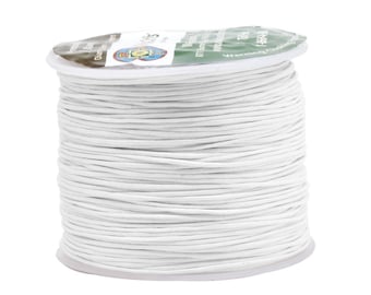 White Sewing Beading Macrame Cotton Waxed Thread, Cord, String; 0.5 mm, 109 Yards