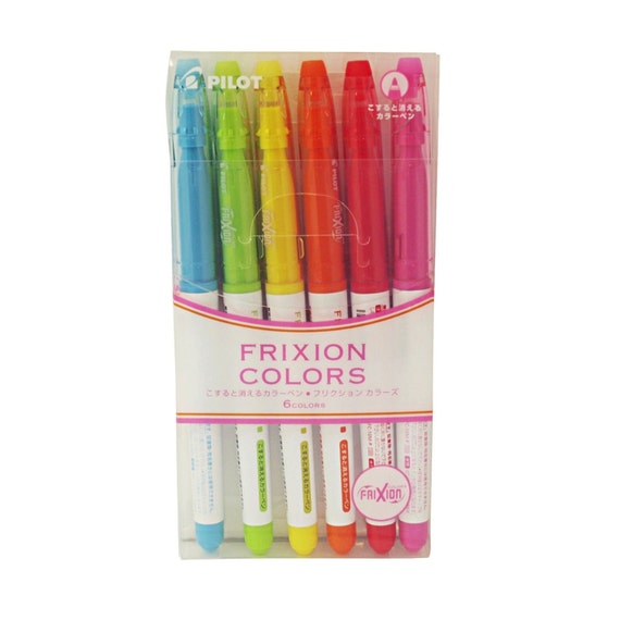 Pilot Frixion Erasable Markers, 6 Colors Japanese Import Pilot