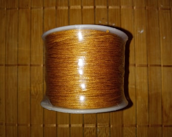 0.5mm Gold Waxed Cotton Cord, Thread, String; 109 Yards, 100m; Beading, Macramé, Jewelry, Leather, Book Binding; Waxed Cotton Thread, Cord