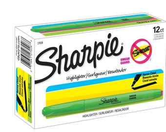 12 Fluorescent Green Sharpie Accent Liquid Pen Style Highlighters, Micro-Chisel Tip; Quick Drying, Odorless, Smear Resistant Highlighters