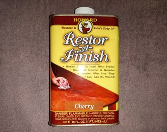 Restor A Finish Howard RF9016, Cherry; Restores Wood Finishes, Blending Out Scratches Blemishes; Wood Stain, Polish; 16 fl oz, 1 pt, 473 mL