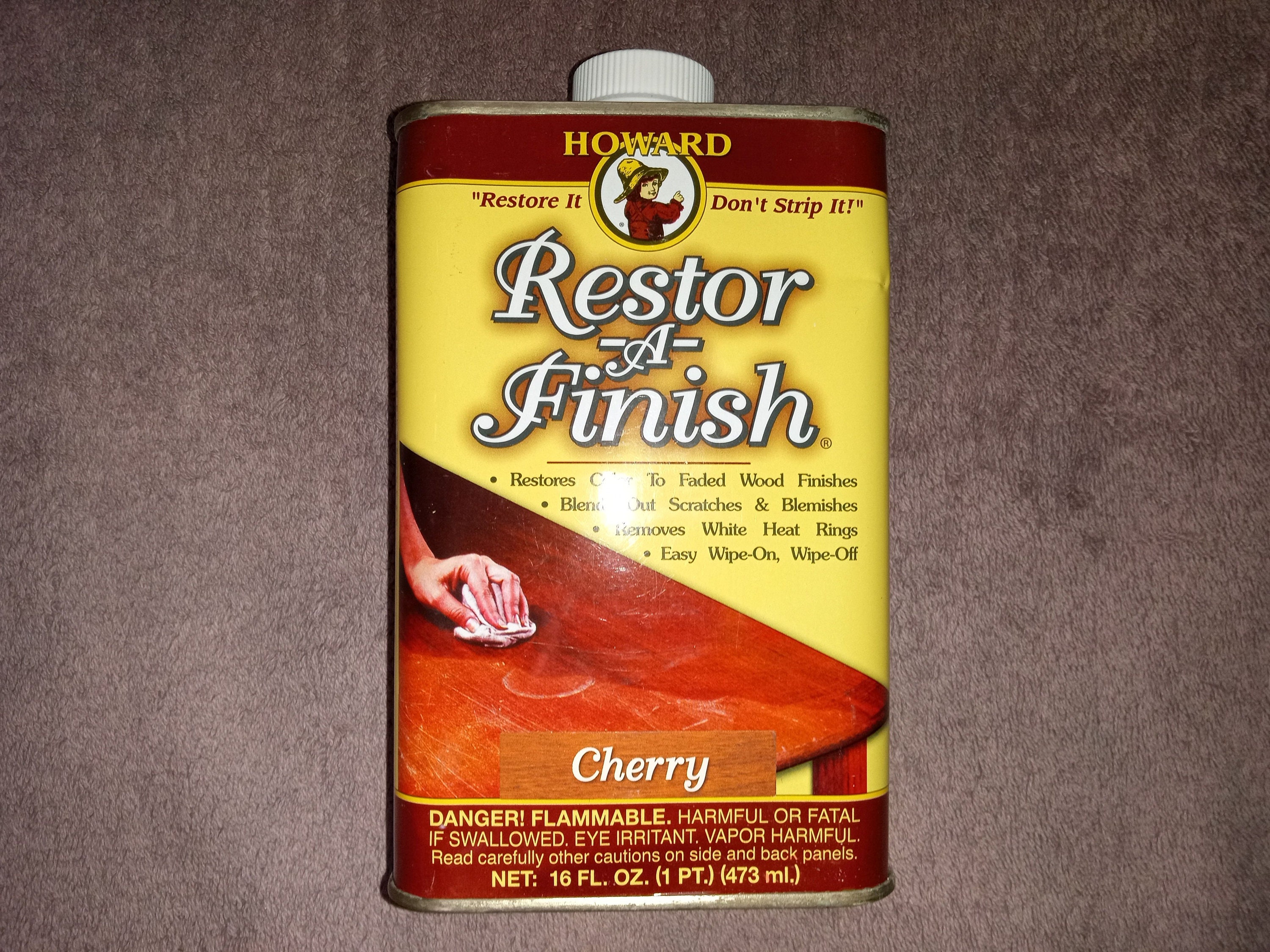 Howard Restor-A-Finish Cherry Color - Wood Furniture Finish Restorer And Polish | Revive Scratched Wood