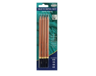 Professionelle Art Sketching Drafting Stifte 4 Set; HB, 2b, 4b, 6b; Schwarz; Anime, Manga, Kunst, Zeichnung, Illustration