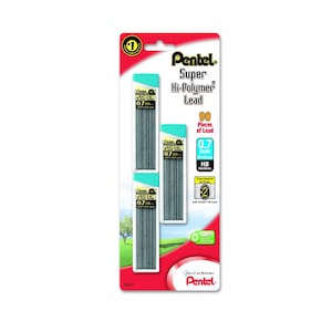 Mechanical Pencil Lead Refills, Automatic Pencil Pencil Lead Refill, Pentel Super Hi-Polymer Lead Refill; 0.7 mm Medium, HB, 90 Pieces