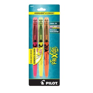 Pilot Frixion Erasable Highlighter, Yellow Pink Orange, Chisel Tip Point; Japanese Import; Pilot Erasable Frixion Highlighter, Marker, Pen