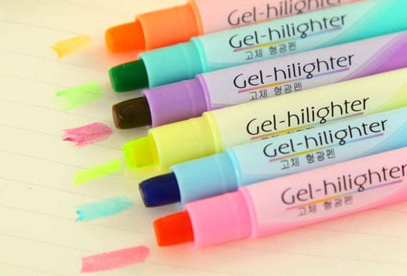 6 No Bleed or Smear Bible Safe Gel Highlighters, Bible Journaling