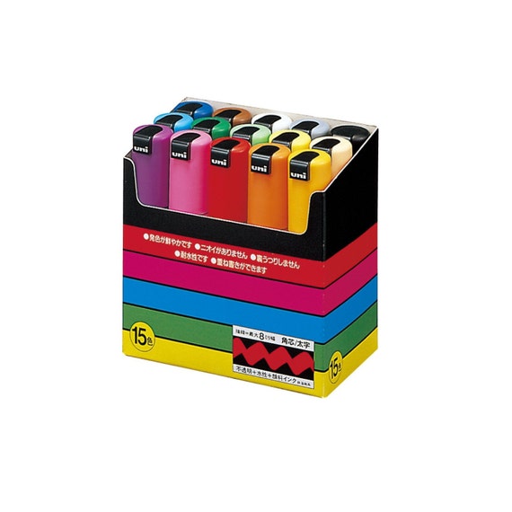 Uni-posca Japan Paint Marker Pen, Bold Point, Set of 15 Color