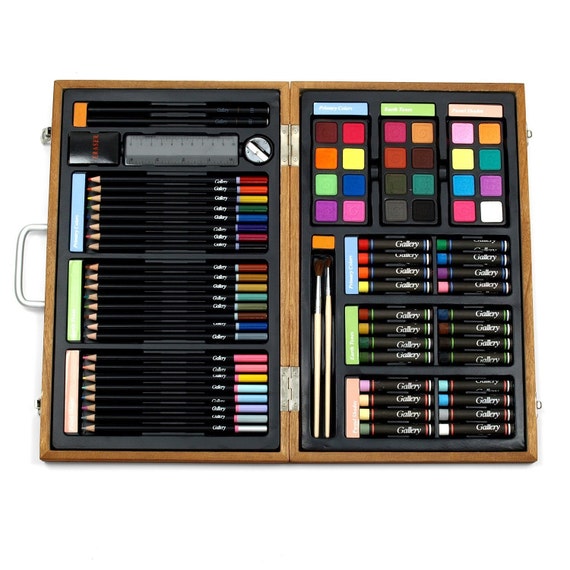 Art Set Kit for Painting with Wooden Suitcase, 81 pcs.