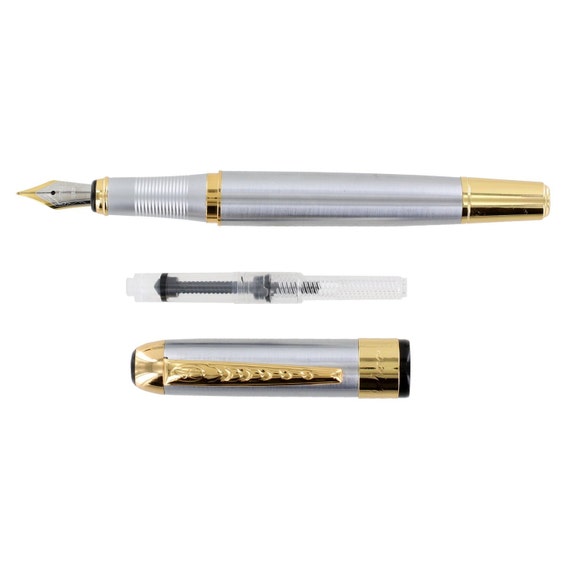 18K Gold Nib Fountain Pen, Stainless Steel Fountain Pen, Ink Pen