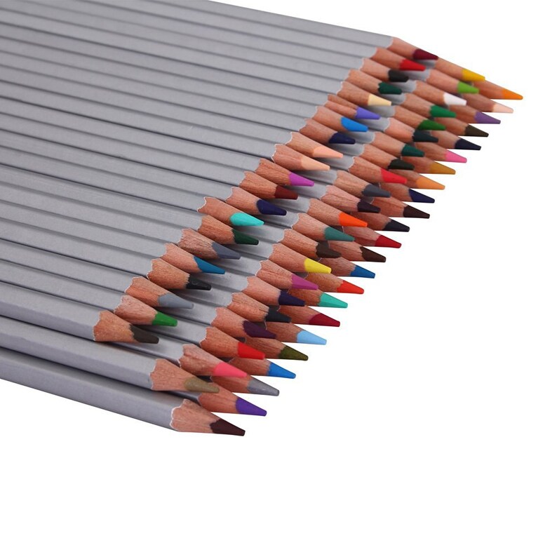 May include: A collection of colored pencils with gray barrels and sharpened tips. The pencils are arranged diagonally, showcasing a variety of colors including red, blue, green, yellow, and orange. The image is set against a white background.