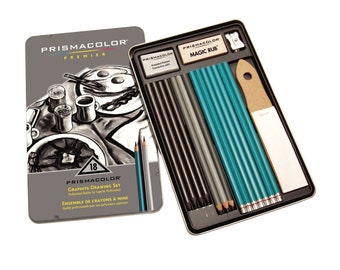 Professional Drawing Pencil Sketch Kit, Prismacolor 18 Piece Drawing Kit, Sketching, Graphite Drawing Pencils Set with Erasers & Sharpeners