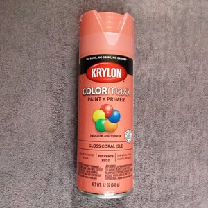 Gloss Coral Isle Krylon ColorMAXX Spray Paint and Primer; Indoor / Outdoor; 12oz 340g Aerosol Spray Can; K05514007