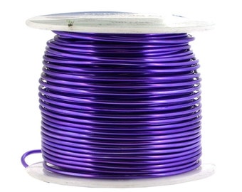 Purple Aluminum Craft Wire, 16 Gauge; Anodized Jewelry Making, Beading, Floral, Sculpting, Wire Weaving; 100ft