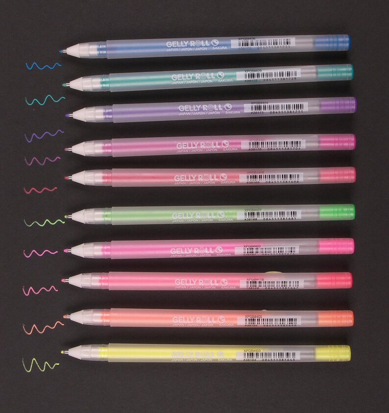 Markers; Sakura Gelly Roll Moonlight Colors; 10 Sakura Bold Point Gel Ink Book Coloring Pens; Anime 10 Sakura Pens Manga Art Drawing