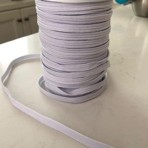 White Flat Elastic Band, Elastics Cord, Braided Stretch Strap, Sewing, Crafting, 3/8 inch, 10mm, 50 yards