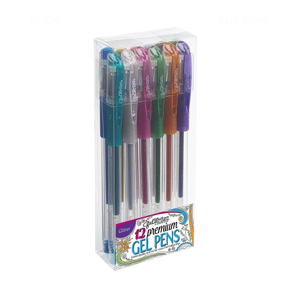 12 Glitter Gel Pens Adult Book Coloring, Bible Studies