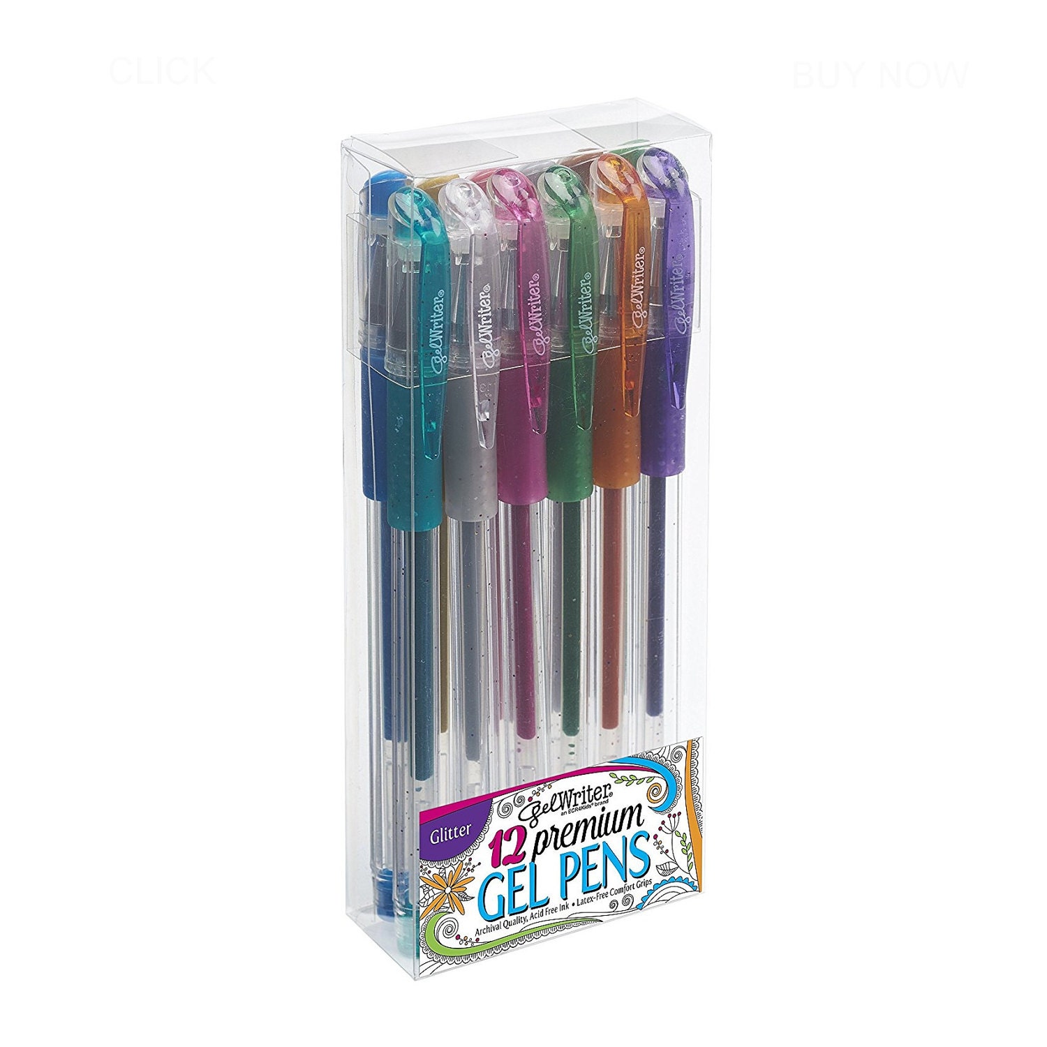 Glitter Gel Ink Pens - 12 Piece Set