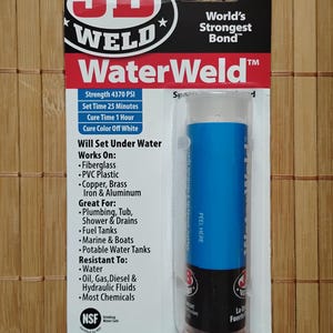 J-B Weld Waterweld 8277 Epoxy Putty Stick, off White, 2oz, Cures Under ...