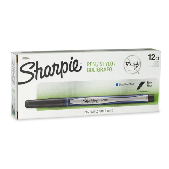 12 Sharpie Blue Pens, Fine Tip Sharpie Calligraphy Markers Great for  Writing Birthday Cards, Thank You Notes, Note Taking, Scrapbooking 