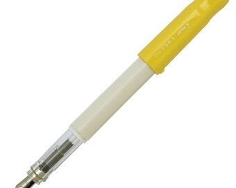 Pilot Kakuno Fountain Pen, Medium Nib; Japanese Import; Authentic Pilot Kakuno Fountain Pen; White Body, Yellow Cap