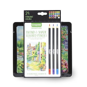 24 crayons de couleur Crayola Signature, estompage et ombrage ; Coloriages pour adultes, dessin, étude de la Bible, agenda, crayons de couleur professionnels