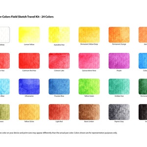 24 Sakura Koi Watercolor Pocket Field Sketch Kit, Set with Brush, Sponge, Mixing Palette; Anime, Manga, Art, Drawing, Painting; FBA_XNCW24N