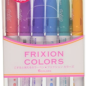 Pilot Frixion Erasable Markers, 6 Colors; Pilot Erasable Frixion Marker; Coloring Bible Study Journaling Planer Markers Highlighters