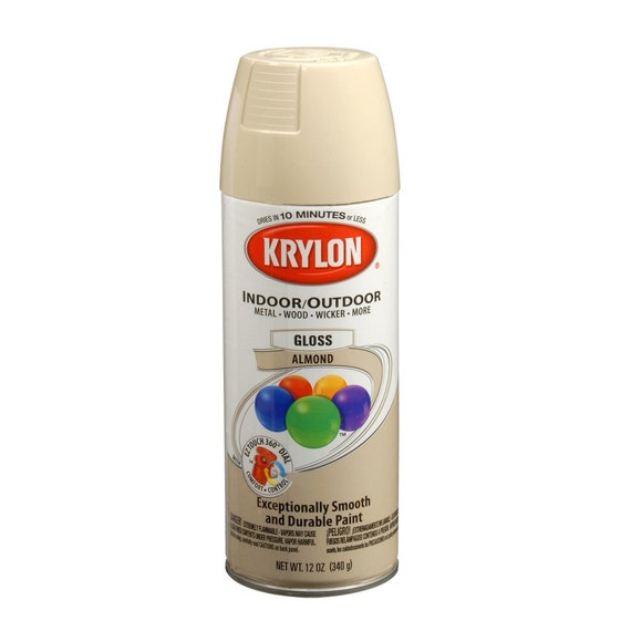 Almond off White Aerosol Spray Paint Gloss Finish Krylon Colormaster Craft,  Art and Restoration Paint Plus Primer, 12 Oz 340g 