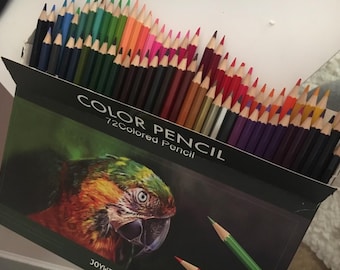 72 Colored Pencils Artist's Quality; Adult Coloring Book, Drawing, Shading, Manga, Blending Colored Pencil Set