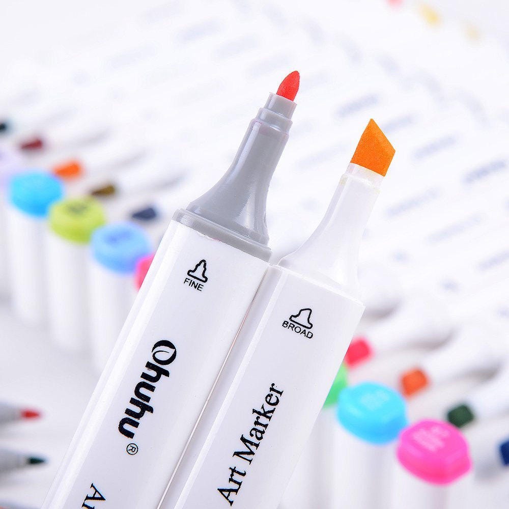 60 Markers Artist Set Set of 60 Marker Pens, Twin Dual Tips Sketch
