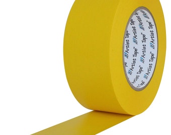 3/4 Inch Yellow ARTIST TAPE Flatback Printable Paper Board Console Masking Artist Tape, 60 Yards Roll