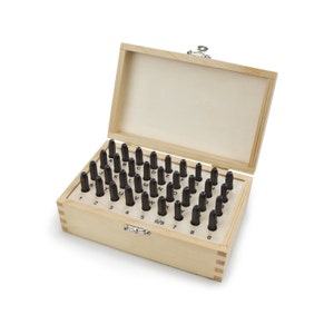 36 Piece Metal Punch Stamp Set, Letter and Number Stamp Set, 5/32 Inch; Metal, Wood, Plastic and Leather Stamps