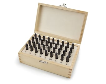 36 Piece Metal Punch Stamp Set, Letter and Number Stamp Set, 5/16 Inch, 8mm; Metal, Wood, Plastic and Leather Stamps