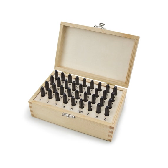 4mm Craft Punch Leather Stamps Set Chrome-Vanadium Steel Numbers 0-9 //Letter A-Z