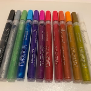 Pennarelli glitterati da 12 colori, inchiostro metallizzato scintillante, punta fine, inchiostro a base d'acqua, Ohuhu