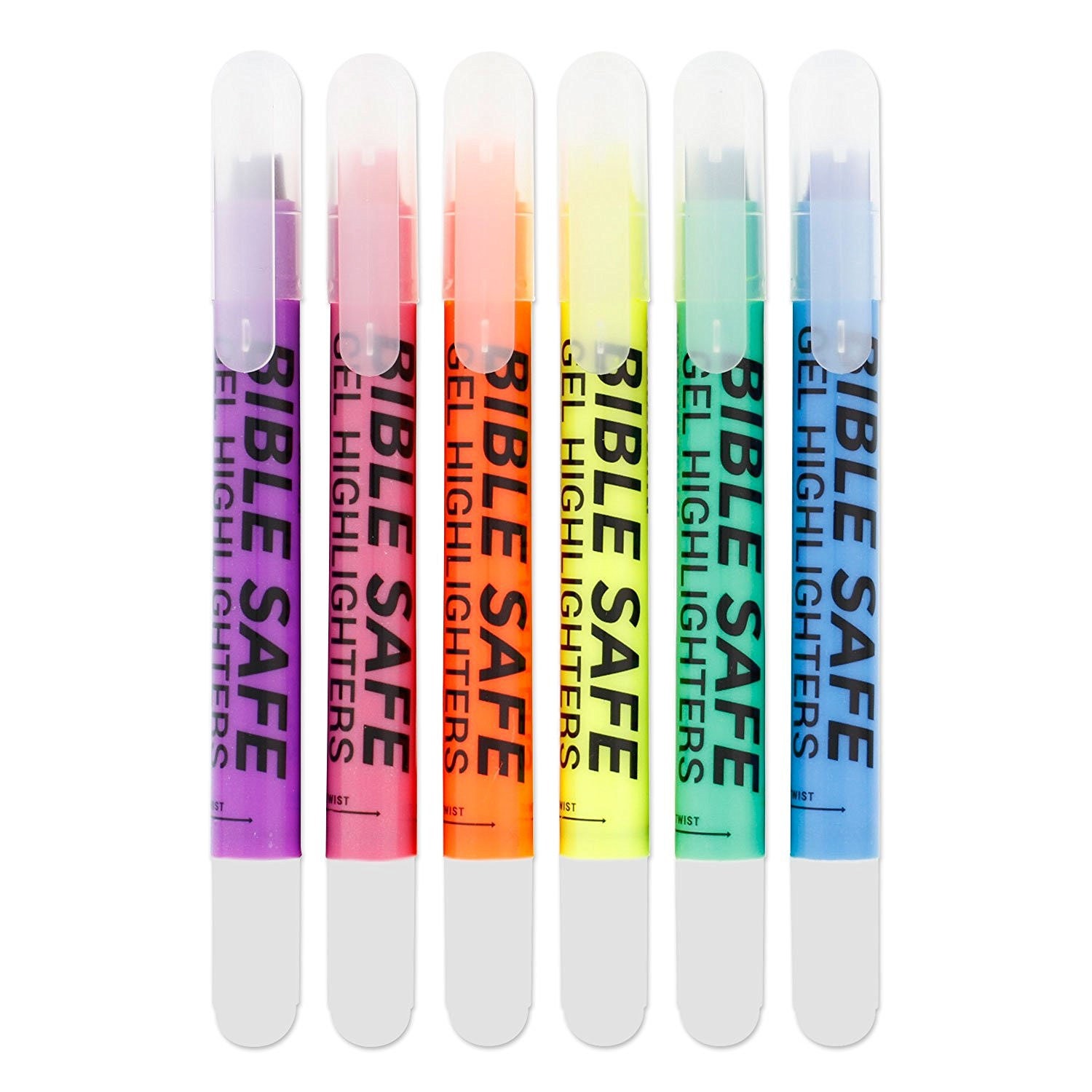 6 No Bleed or Smear Bible Safe Gel Highlighters, Bible Journaling