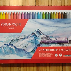 40 Caran d'Ache Classic Neocolor II Wasserlösliche Wachspastelle; Künstler Aquarell Buntstifte, Nass/Trockig, 7500.340