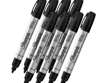 8 Black Sharpie Bullet Tip Industrial Strength Permanent Marker, Bullet Point, Pack of 8; Drawing, Packing and Shipping, Sharpie Arts Crafts