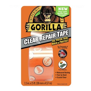 Transparent Duct Tape; 1.8 Inches x 5 Yards, Crystal Clear, Strong, Waterproof, Temperature, UV Resistant, Multipurpose Duct Tape, Gorilla