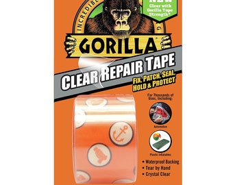 Transparent Duct Tape; 1.8 Inches x 5 Yards, Crystal Clear, Strong, Waterproof, Temperature, UV Resistant, Multipurpose Duct Tape, Gorilla