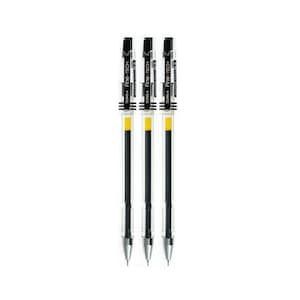 3 Black Gel Kawaii Cute Pens, Korean Stationary; Adult Coloring Books, Bible Journaling, Midori, DONG-A Fine-Tech Gel Pens; 0.3mm Tip Point