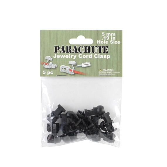 Buy Parachute Cord Jewelry Cord Clasp, 5mm, Black, 5-pack Online