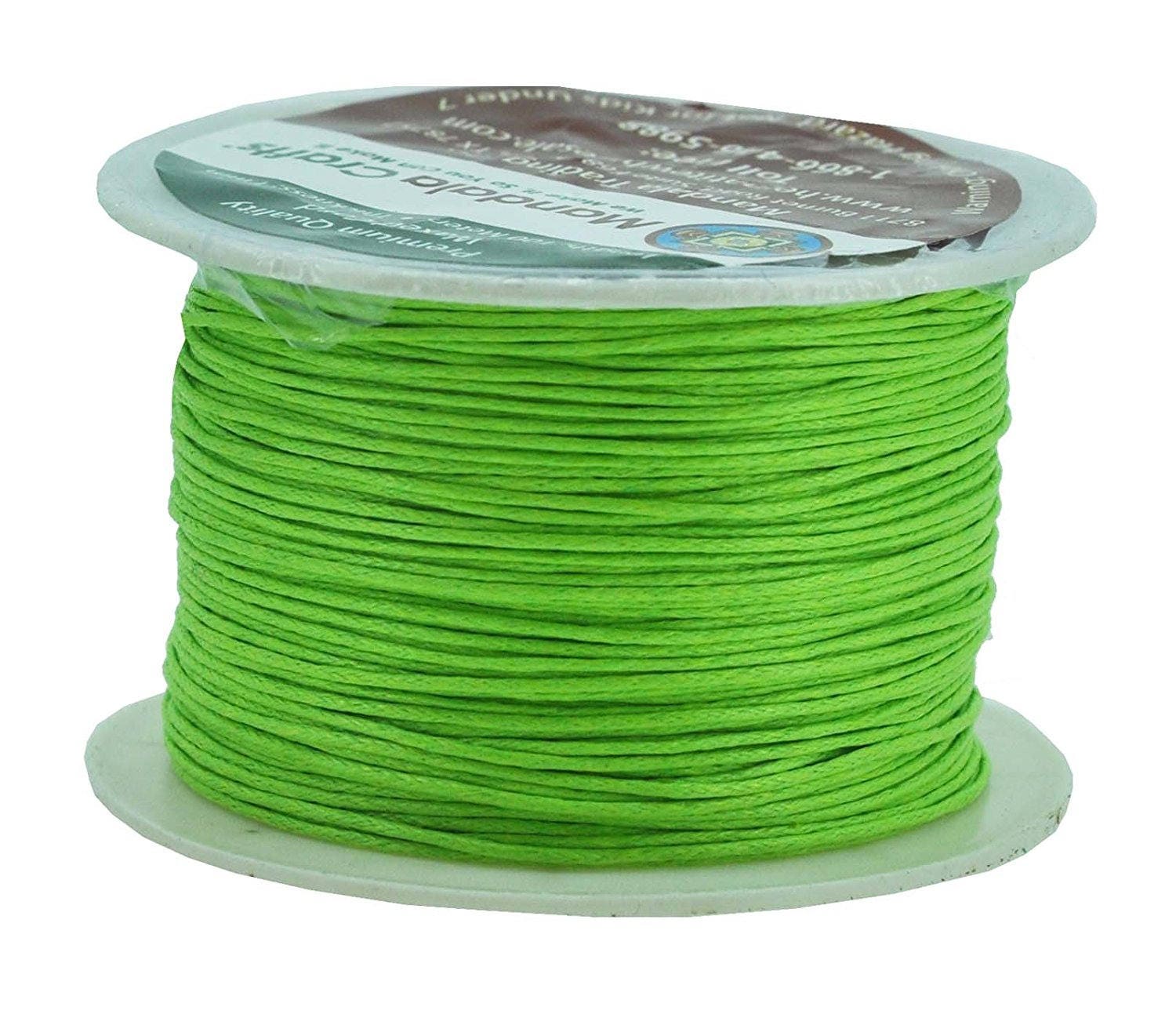 Lime Thread Lime Green Waxed Cotton Cord, Thread; 12 Ply, 1mm, 100M; Beading ...