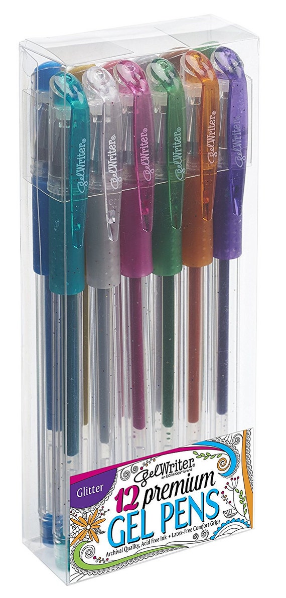 12 PCS Gen Glitter Gel Pen Set, Pens for Coloring Books Fine Tip