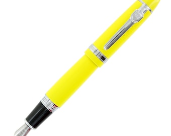 Yellow Fountain Pen, Medium Nib Large Heavy Fountain Pen, Excellent Ink Pen for Writing, Calligraphy, Drawing, Inking