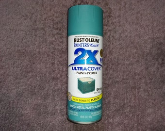 Satin Vintage Teal Rust-Oleum Painter's Touch 2X Ultra Cover Spray Can Aerosol Paint, 12 oz, Rust Oleum 334090