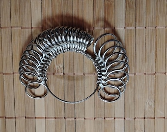 Medidor de anillos de acero para medir el tamaño del dedo anular; medidor de anillos de calidad profesional; tallas 1-15 en EE. UU.