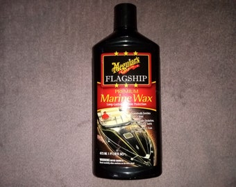 Cire marine premium Meguiar's Flagship ; M6332 : fibre de verre polymère, vernis de protection gelcoat, produit anti-rayures dues à l'oxydation ; 1 pt, 16 onces liquides, 473 ml