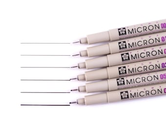 Sakura Pigma Micron, 6 Pens, Black; Sakura Anime, Manga, Art, Drawing