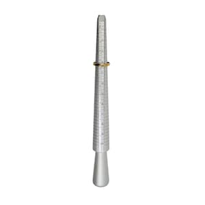 Ring Mandrel Sizing Tool; USA and European ring sizes; Aluminum Grooved Finger Measuring Stick; Measure Jewelers Sizer; Sizes 1-15 and 41-76